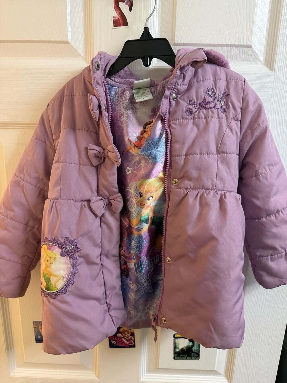 Disney Fairies Tinkerbell Toddler Girls Puffer Winter Jacket Size 4T